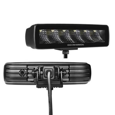 Go Rhino Blackout Series Lights Pair of Sixline LED Flood Light Kit Black Go Rhino