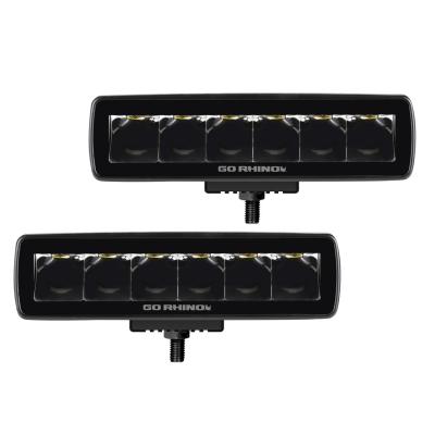 Go Rhino Blackout Series Lights Pair of Sixline LED Spot Light Kit Black Go Rhino