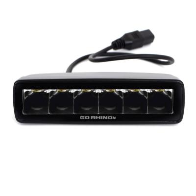 Go Rhino Blackout Series Lights Pair of Sixline LED Spot Light Kit Black Go Rhino