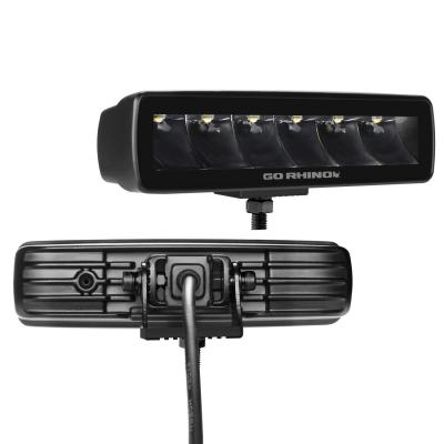 Go Rhino Blackout Series Lights Pair of Sixline LED Spot Light Kit Black Go Rhino