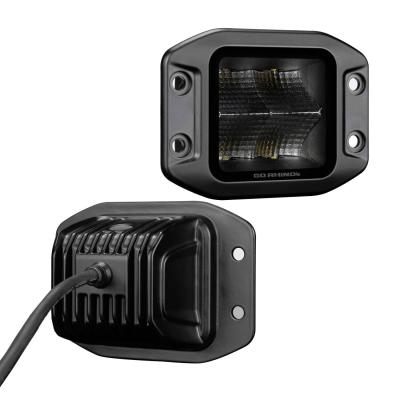 Go Rhino Blackout Series Lights Pair of 3x3 Cube LED Flood Light Kit Flush Mount Black Go Rhino