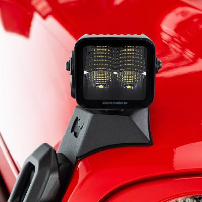 Go Rhino Blackout Series Lights Pair of 3x3 Cube LED Flood Light Kit Black Go Rhino