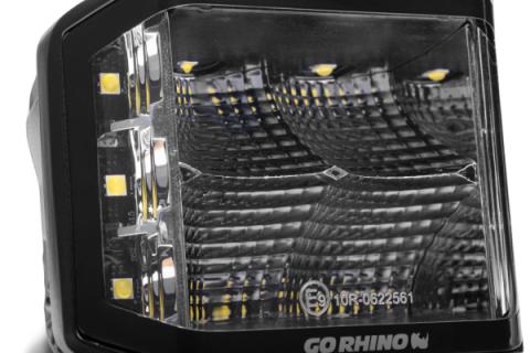 Go Rhino Blackout Series Lights Pair of 4x3 Cube LED Sideline Flood Light Kit Black Go Rhino