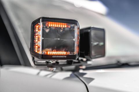 Go Rhino Blackout Series Lights Pair of 4x3 Cube LED Sideline Spot Light Kit Black Go Rhino