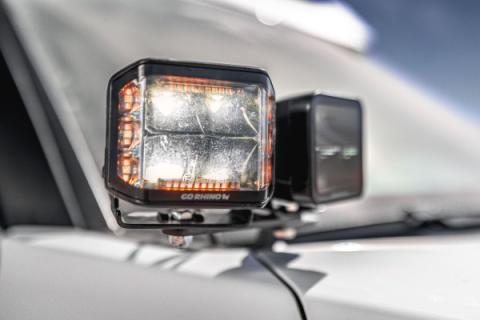 Go Rhino Blackout Combo Series Lights Pair of 4x3 Cube Sideline LEDSpot Lights W/ Amber Black Go Rhino
