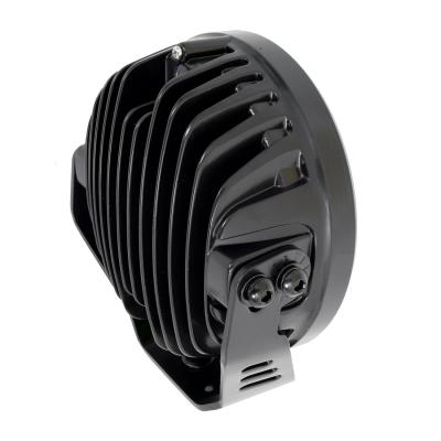 Go Rhino Blackout Series Lights 7 Inch Round LED Spot Light Beam With Daytime Running Light Black Go Rhino