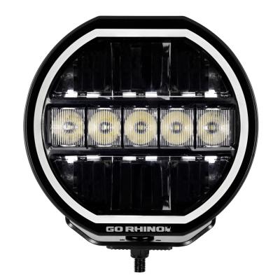 Go Rhino Blackout Series Lights 7 Inch Maxline LED Hi/Low Beam W/Multi Daytime Running Light Black Go Rhino