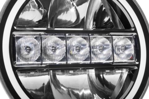 Go Rhino Blackout Series Lights 7 Inch Maxline LED Hi/Low Beam W/Multi Daytime Running Light Black Go Rhino