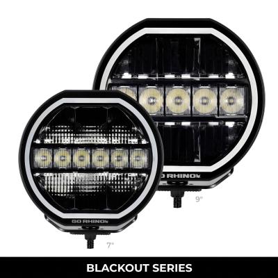 Go Rhino Blackout Series Lights 9 Inch Maxline LED Hi/Low Beam W/Multi Daytime Running Light Black Go Rhino