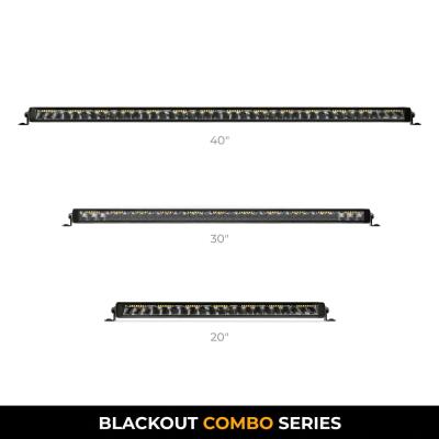 Go Rhino Blackout Combo Series Lights 31.5 Inch Single Row LED Light Bar With Amber Lighting Black Go Rhino