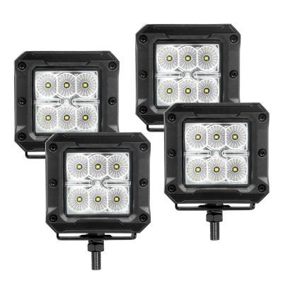 Go Rhino Bright Series Lights 3x3 Cube LED Flood Lights, Set of Four Black Go Rhino