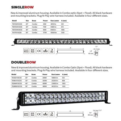 Go Rhino Bright Series Lights 50 Inch Double Row LED Light Bar Black Go Rhino