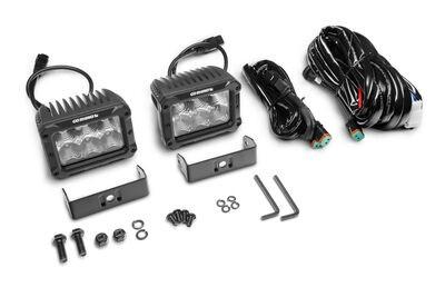 Go Rhino Bright Series Lights Pair of 4x3 Rectangle LED Flood Light Kit Black Go Rhino