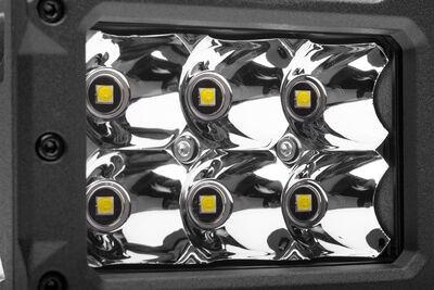 Go Rhino Bright Series Lights Pair of 4x3 Rectangle LED Spot Light Kit Black Go Rhino