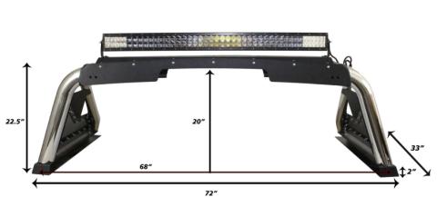 Sport Bar 2.0 for Full Sized Trucks Textured Black 2007-2021 Toyota Tundra 2009-2024 Dodge Ram 1500/2500/3500 Go Rhino