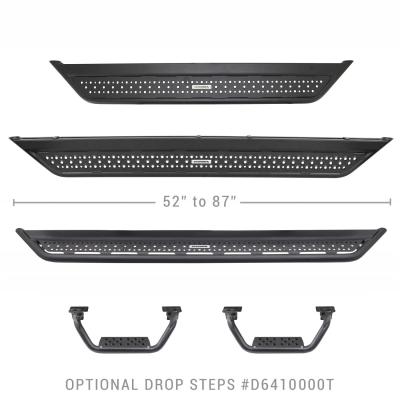 Dominator Xtreme D6 SideSteps Boards Only Textured Black 2021-2025 Ford Bronco Go Rhino