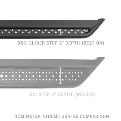 Dominator Xtreme DSS SideSteps With Mounting Bracket Kit Textured Black 2019-2026 Silverado/Sierra 1500/2500 HD Go Rhino