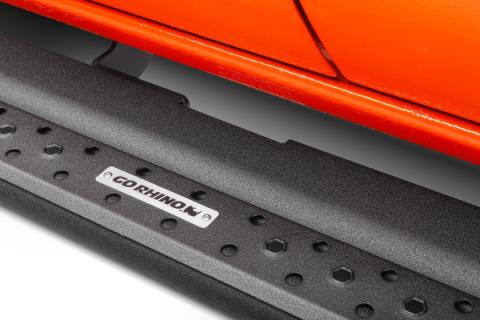 Dominator Xtreme DSS Side Steps with Rocker Panel Mounting Bracket Kit Textured Black For 2015-2025 Ford F-150 2017-2026 Ford F-250/F-350 Go Rhino