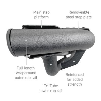 Dominator Xtreme DT Side Steps with Mounting Bracket Kit Textured Black 2019-2026 Sierra 1500 2020-2026 Sierra 2500/3500 HD Go Rhino
