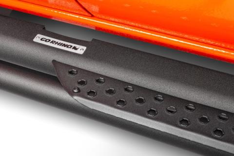 Dominator Xtreme DT Side Steps with Mounting Bracket Kit Textured Black 1999-2016 Ford F-250/F-350 2026-2026 Sierra 1500/2500/3500 HD Go Rhino