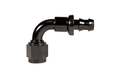 -6 90 Deg to Hose Barb Black Fleece Performance