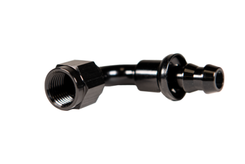 -6 90 Deg to Hose Barb Black Fleece Performance