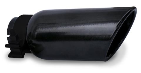 Black Powder Coated Stainless Steel Exhaust Tip 10 Inch Inlet Size: 2 3/4 Inch Outlet Size: 4.0 Inch Textured Black Go Rhino