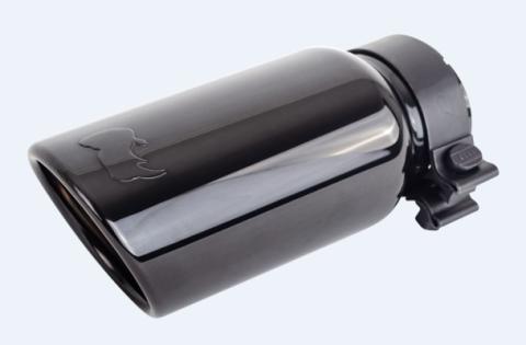 Black Chrome Stainless Steel Exhaust Tip 14 Inch Inlet Size: 3.0 Inch Outlet Size: 4.0 Inch Black Chrome Go Rhino