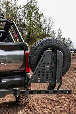 Swing A Way 2 Inch Hitch Mounted Tire Carrier Textured Black Go Rhino