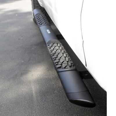 V3 Series Aluminum 5 Inch Elipse Side Steps with Mounting Brackets Textured Black 2009-2010 Dodge Ram 1500/2500/3500 Crew Cab Go Rhino