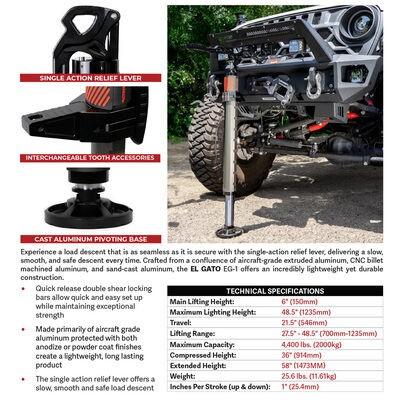 El Gato Hydraulic Jack Black Go Rhino