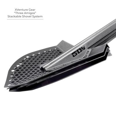 Xventure Gear Perforated Stackable Shovel Textured Black Go Rhino
