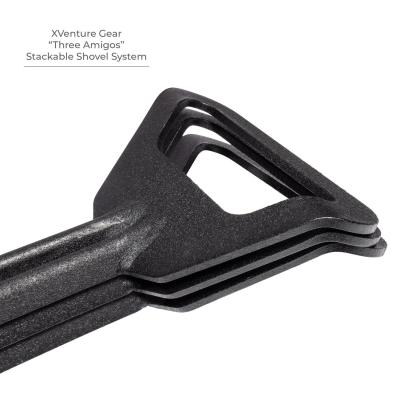Xventure Gear Perforated Stackable Shovel Textured Black Go Rhino