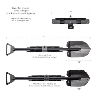 Xventure Gear Perforated Stackable Shovel Textured Black Go Rhino