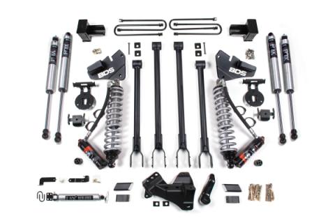 17-19 Ford F-250/F-350 4WD 4 Inch 4-Link Suspension Lift Kit, 2 Inch Rear, Block, Diesel - 2 and 3 Leaf Main - Fox 2.5 Performance Elite Series C/O Front, Fox 2.0 IFP Performance Series Aux Front, Fox 2.0 IFP Performance Series Rear BDS Suspension