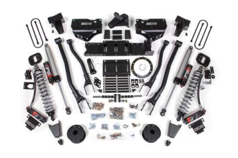 19-24 Ram 3500 4WD 6 Inch 4-Link Suspension Lift Kit, 5 Inch Rear, Block w/o Overload, 8 Bolt Diesel - Fox 2.5 Performance Elite Series C/O Front, Fox 2.5 Performance Elite Series Rear BDS Suspension