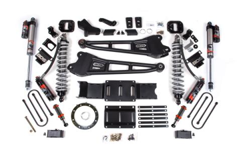 19-24 Ram 3500 4WD 4 Inch Radius Arm Suspension Lift Kit, 2 Inch Rear, Block w/ Overload, 6 Bolt Diesel - Fox 2.5 Performance Elite Series C/O Front, FOX 2.0 Front Bump, Fox 2.5 Performance Elite Series Rear BDS Suspension