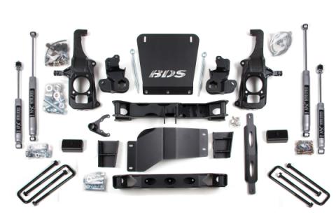 11-19 GM 2500HD/3500HD 4WD 6.5 Inch Suspension Lift Kit, 4 Inch Rear, Block - Fox 2.0 Performance Series Front Shock, Fox 2.0 Performance Series Rear Shock BDS Suspension