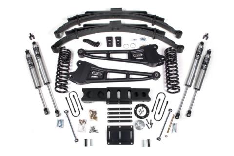 13-18 Ram 3500 4WD (Diesel) 6 Inch Radius Arm Suspension Lift Kit, 8-Bolt Indexing Ring, 4.5 Inch Rear Lift, Leaf Spring - NX2 Nitro Series Shocks BDS Suspension