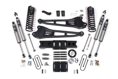13-18 Ram 3500 4WD (Diesel) 6 Inch Radius Arm Suspension Lift Kit, 4 Inch Rear Lift, Block, 6 Bolt - Fox 2.5 IFP Performance Series HTO Shocks BDS Suspension