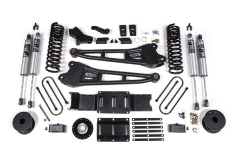 25-26 Ram 3500 (Gas) 4 Inch Radius Arm Suspension Lift Kit W/ Indexing Ring, 3 Inch Rear Lift, OE Air Bag - Fox 2.5 IFP PS Shocks BDS Suspension