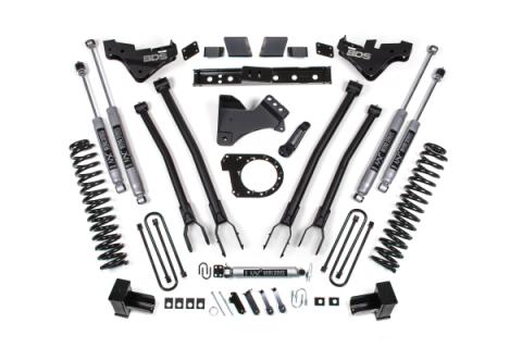 23-26 Ford F-350 Super Duty 4WD 7 Inch 4-Link Suspension Lift Kit, 4 Inch Rear, Block, Diesel, DRW - Fox 2.5 Performance Elite Series Shocks BDS Suspension