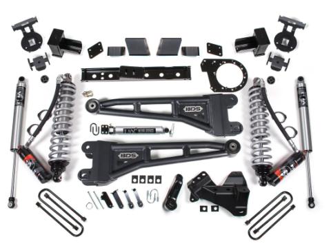 23-26 Ford F-250/F-350 SRW 4WD 7 Inch Radius Arm Suspension Lift Kit, 4.5 Inch Rear, Block, Diesel - Fox 2.5 Performance Elite Series C/O Front, Fox 2.5 Performance Elite Series Rear BDS Suspension