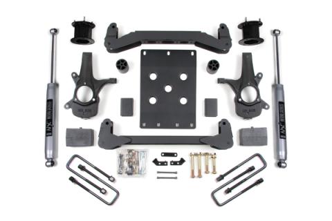 07-13 Chevrolet Silverado 1500 - GMC Sierra 1500 2WD 4.5 Inch Suspension Lift Kit, 4 Inch Rear Lift, Leaf Spring, NX2 Nitro Series Shocks BDS Suspension