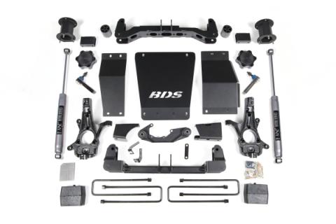 14-18 Chevrolet Silverado 1500 - GMC Sierra 1500 4WD 4.5 Inch Suspension Lift Kit (Cast Steel), 3 Inch Rear Lift, Block, NX2 Nitro Series Shocks BDS Suspension