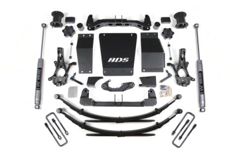 14-18 Chevrolet Silverado 1500 - GMC Sierra 1500 4WD 4.5 Inch Suspension Lift Kit (Cast Steel), 4 Inch Rear Lift, Leaf Springs, NX2 Nitro Series Shocks BDS Suspension