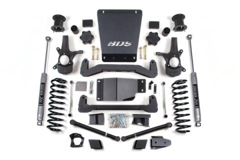 07-14 Chevrolet SUV - GMC SUV 4WD 6 Inch Suspension Lift Kit, 5 Inch Rear Lift, Coil Spring, NX2 Nitro Series Shocks BDS Suspension