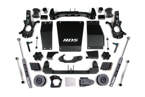 15-20 Chevrolet SUV - GMC SUV 4WD 4.5 Inch Suspension Lift Kit (Aluminum / Stamped Steel), 3 Inch Rear Lift, Spacer, NX2 Nitro Shocks BDS Suspension