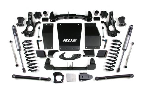 15-20 Chevrolet SUV - GMC SUV 4WD 6 Inch Suspension Lift Kit (Aluminum / Stamped Steel), 5 Inch Rear Lift, Coil Spring, Fox 2.0 IFP Performance Series Shocks BDS Suspension