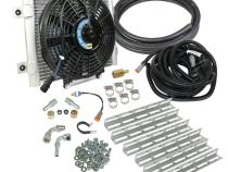 Xtrude Transmission Cooler with Fan Complete Kit for 1/2in Lines Dodge/Ford BD Diesel